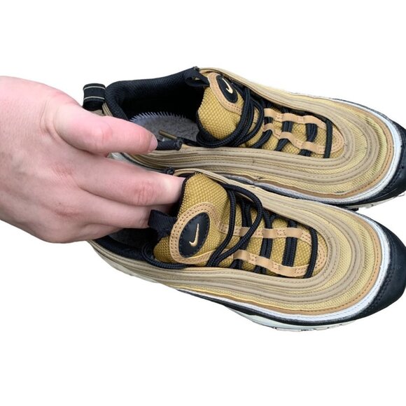 NIKE Air Max 97 Metallic Gold Black White Size 5 - Picture 10 of 13